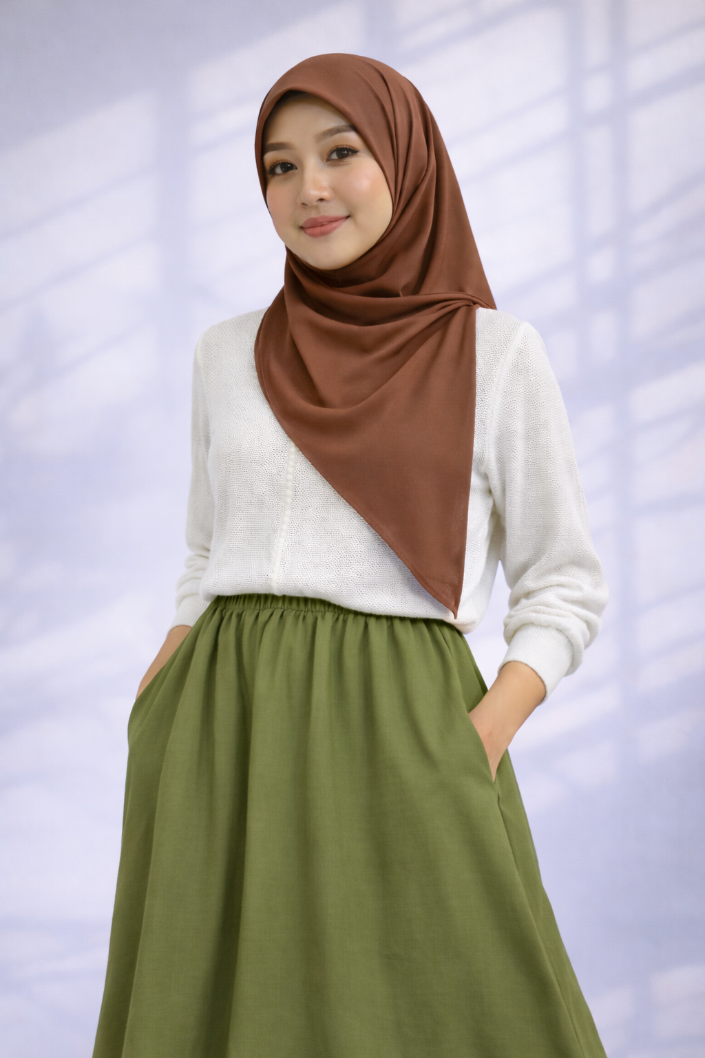 Raffida Serena Sporty Flair Skirt In Olive