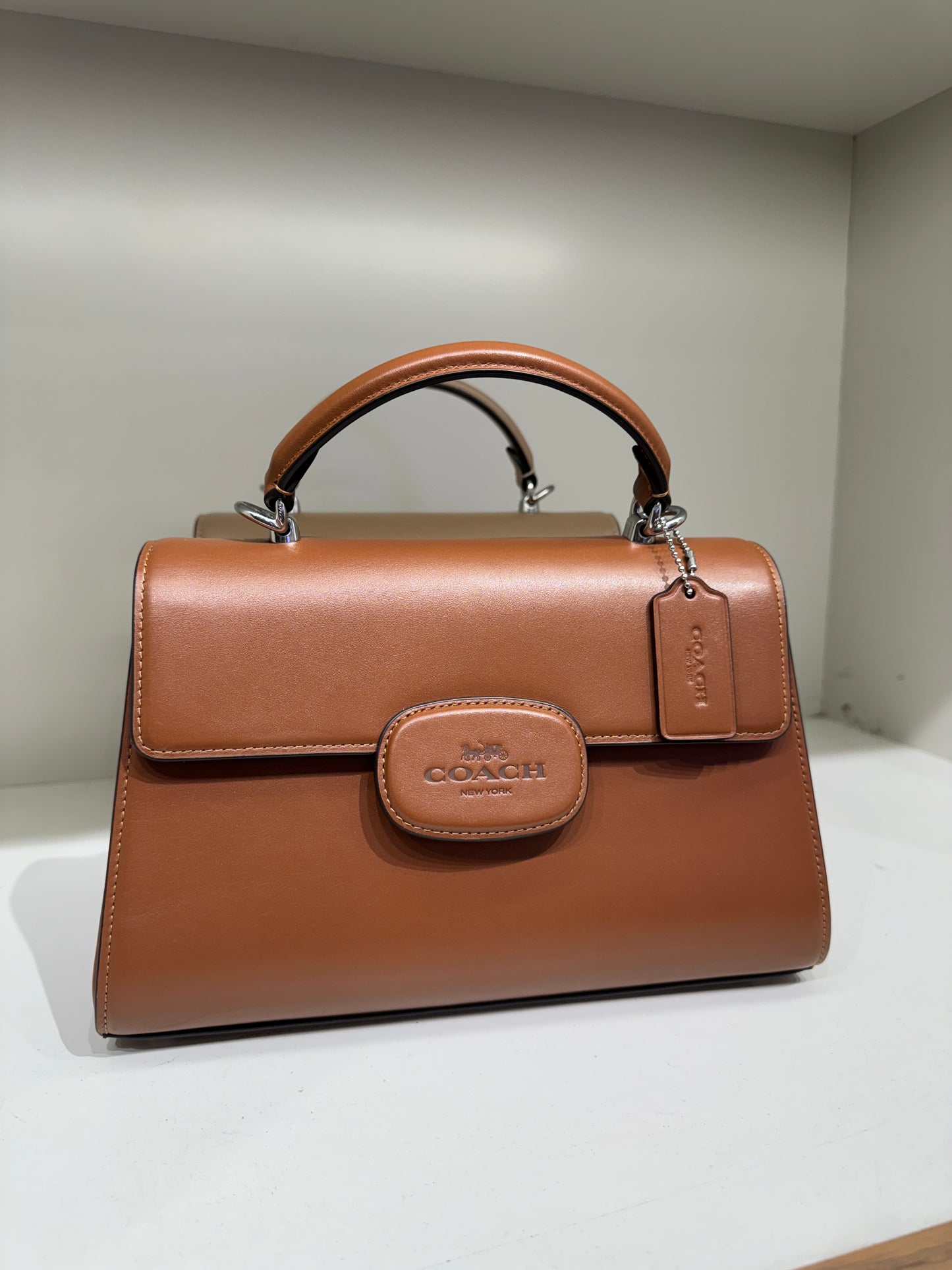 Coach Eliza Top Handle With Leather Covered Closure In Redwood