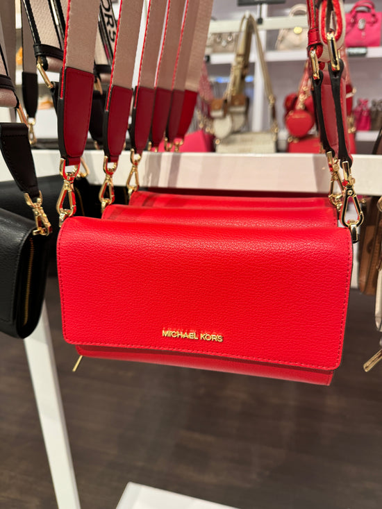 Load image into Gallery viewer, Michael Kors Jet Set Large ZA Wallet Crossbody In Red (Pre-Order)
