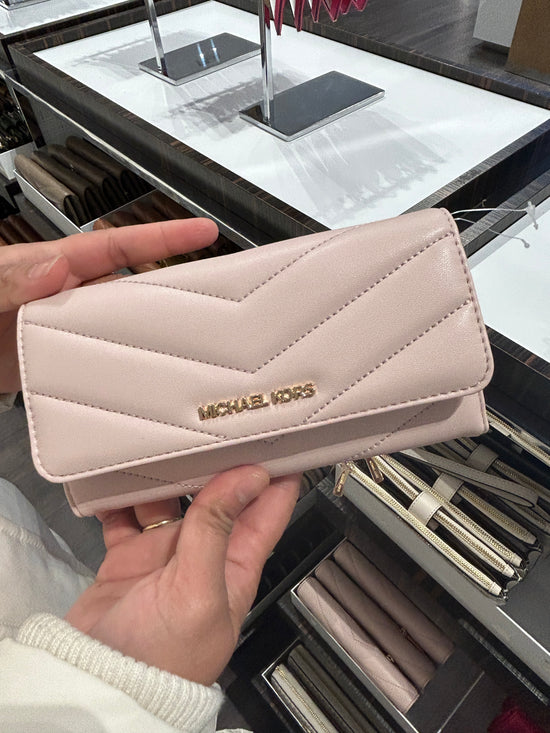 Load image into Gallery viewer, Michael Kors Large Trifold Wallet In Powder Blush (Pre-order)
