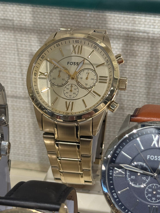 Fossil Men Flynn Chronograph Gold-Tone Stainless Steel Watch Bq1128Ie (Pre-Order)