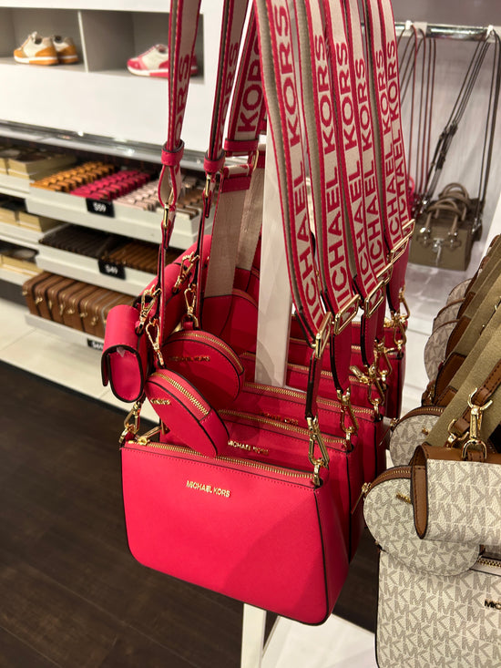 Michael Kors Small Crossbody With Tech Attached In Bright Pink (Pre-order)