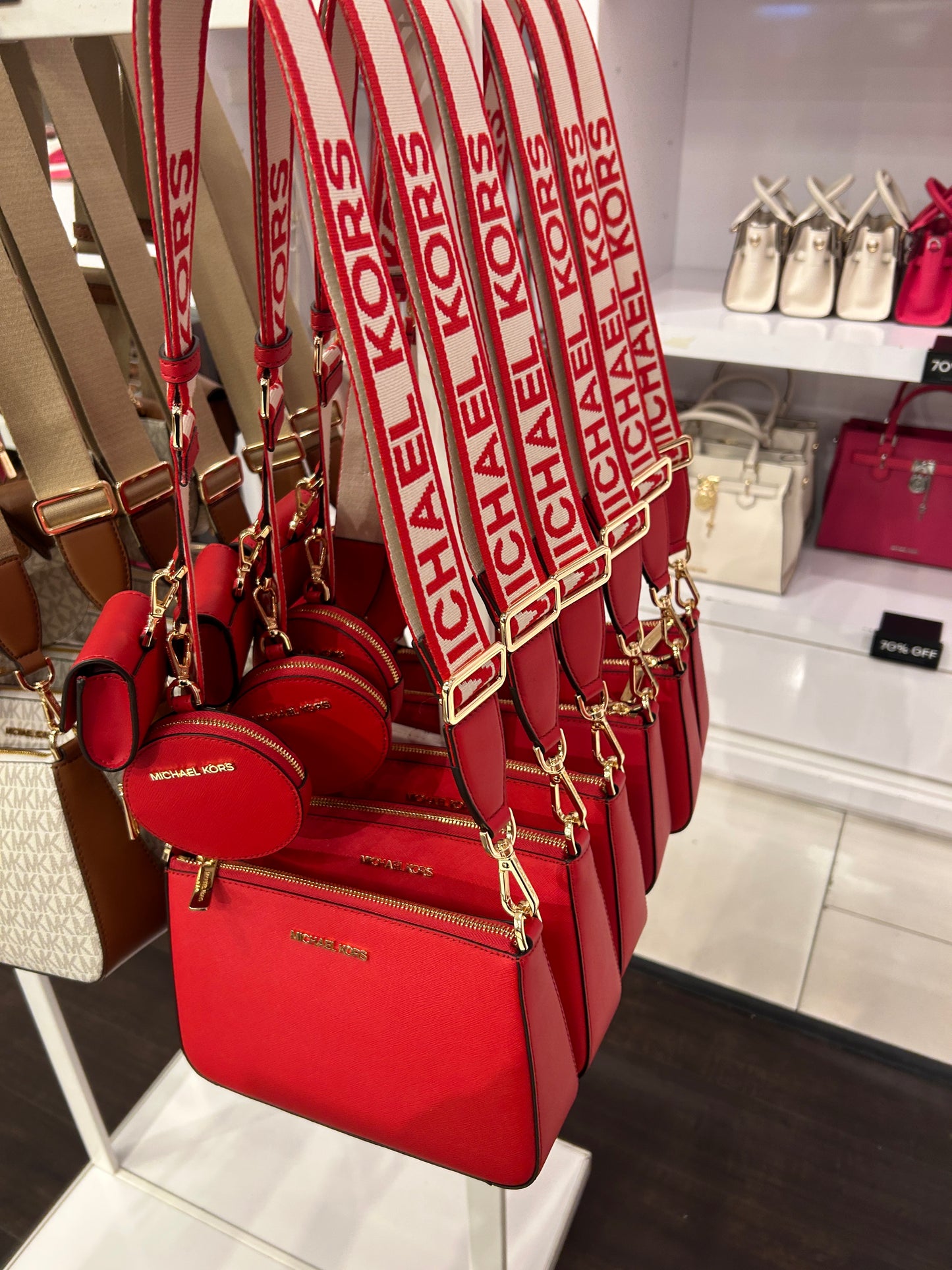 Load image into Gallery viewer, Michael Kors Small Crossbody With Tech Attached In Red (Pre-order)
