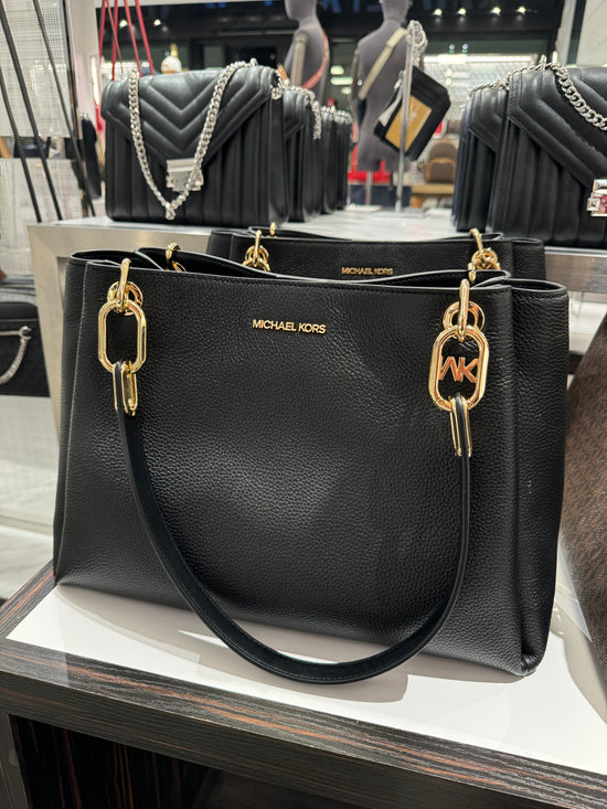 Michael Kors Trisha Shoulder Bag In Leather Black (Pre-order)