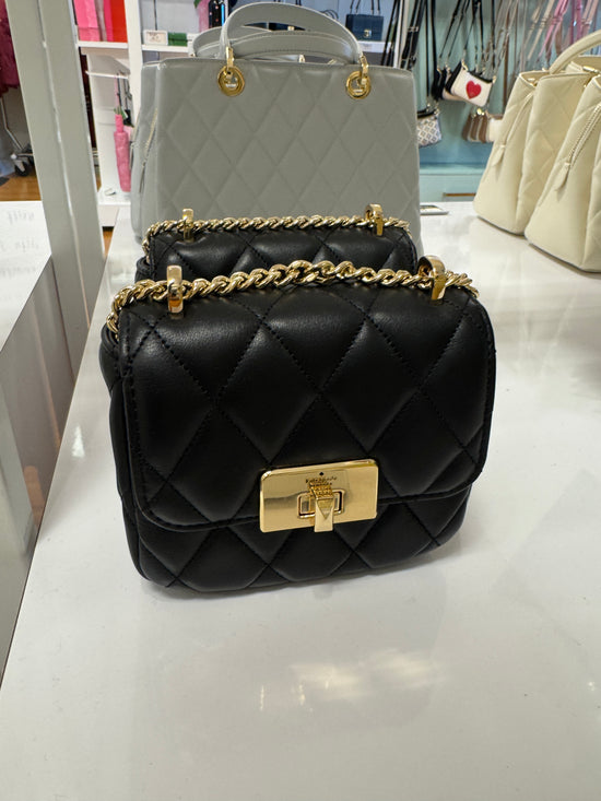 Kate Spade Carey Quilted Micro Flap In Black (Pre-Order)