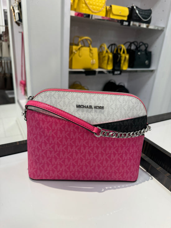 Michael Kors Dome Crossbody In Colorblock Dragonfruit Multi (Pre-Order)