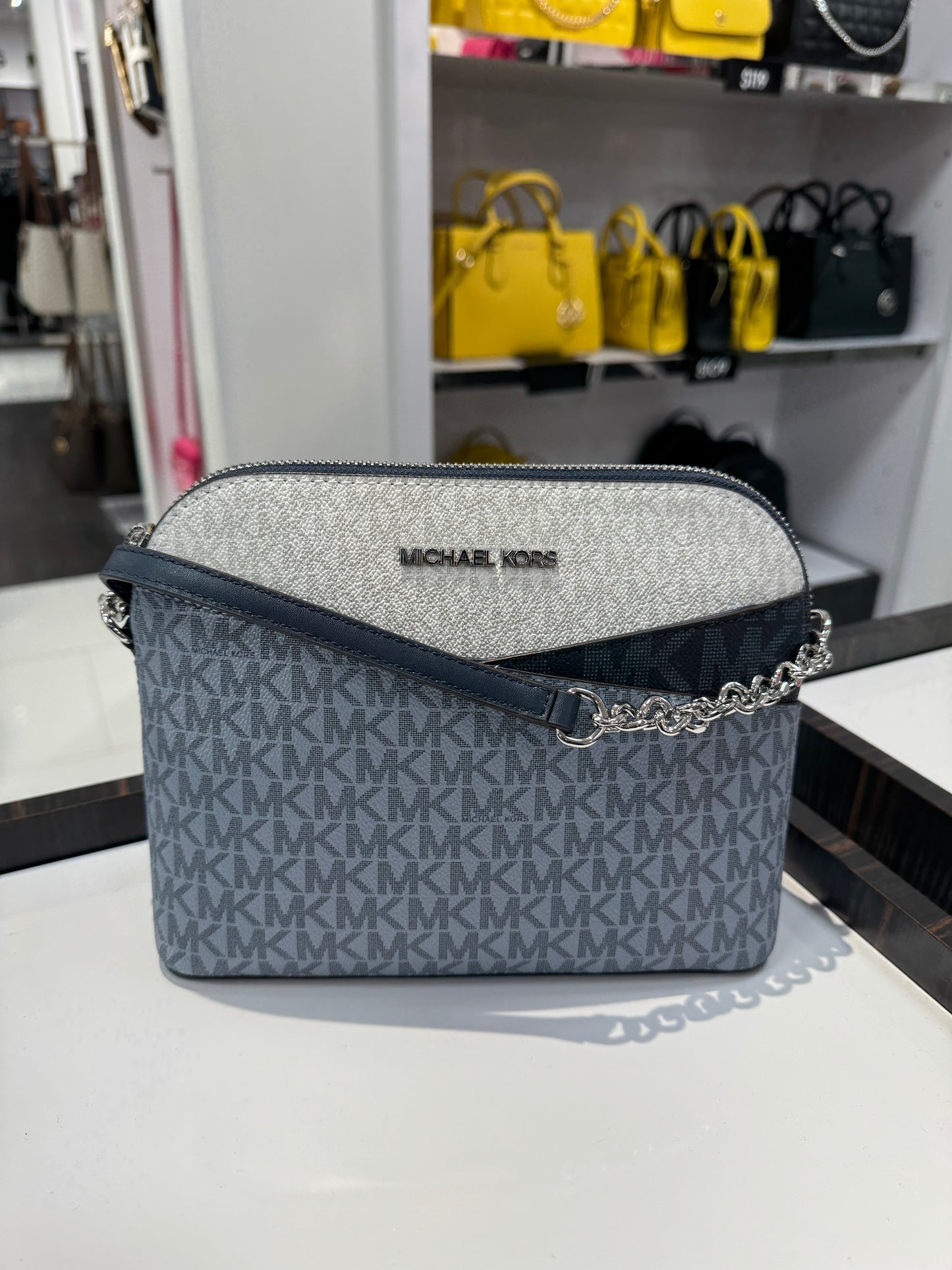 Michael Kors Dome Crossbody In Colorblock Admiral Multi (Pre-Order)