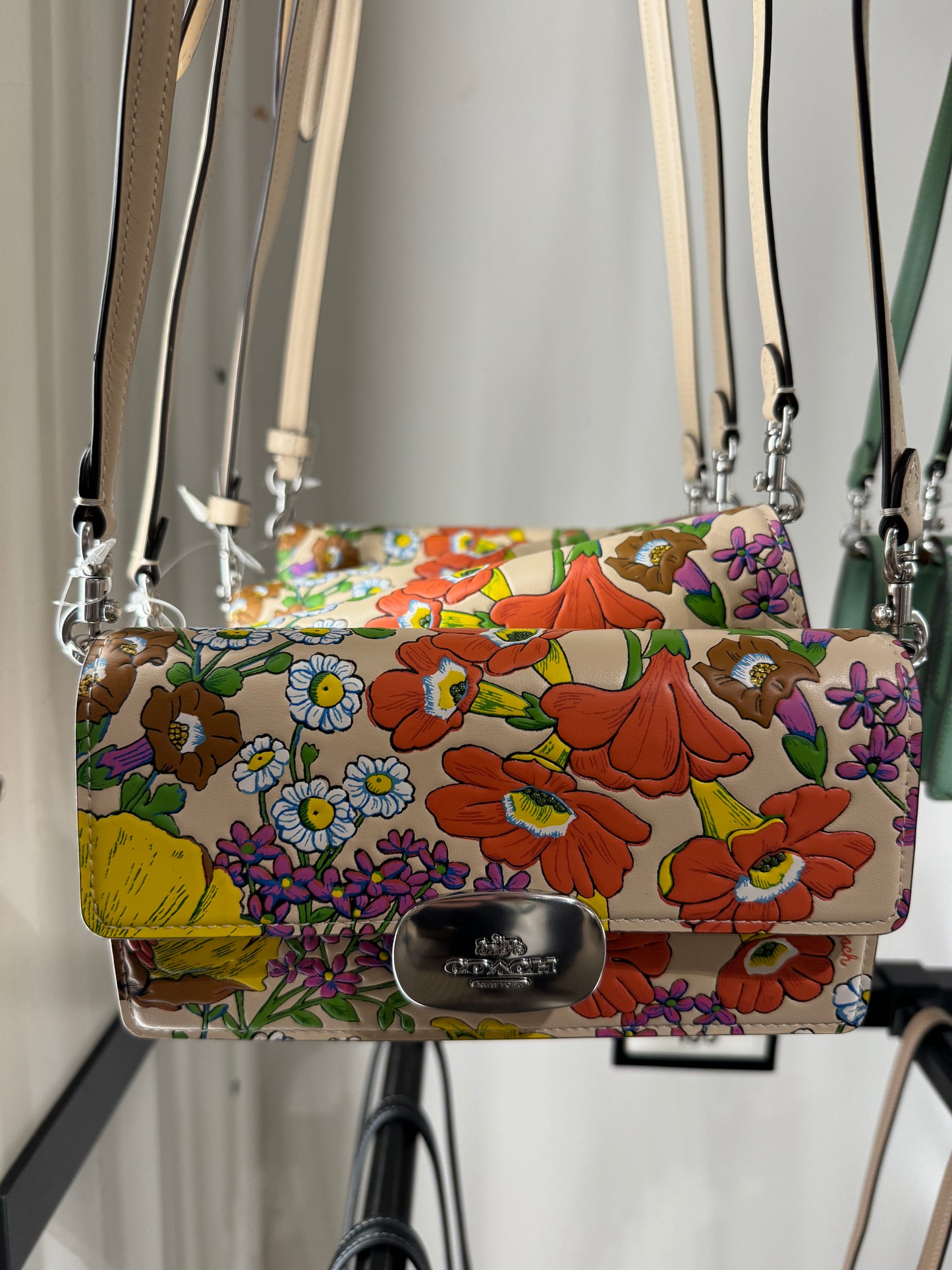 Coach Eliza Small Flap Crossbody With Floral Print Ivory Multi (Pre-Order)