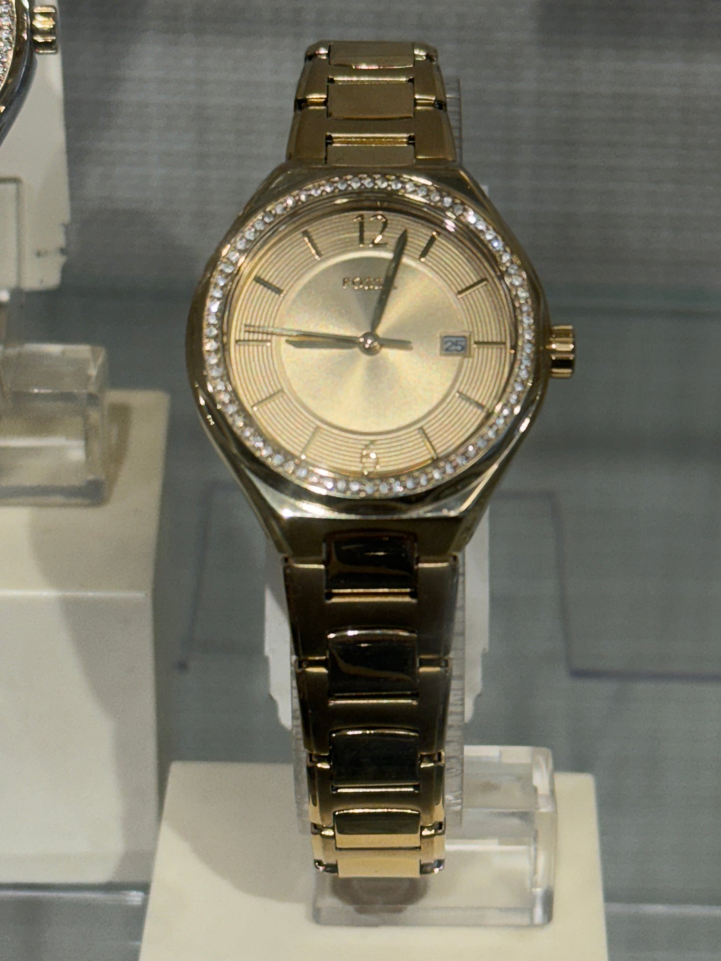 Fossil Women Eevie Three-Hand Date Gold-Tone Stainless Steel Watch Bq3801