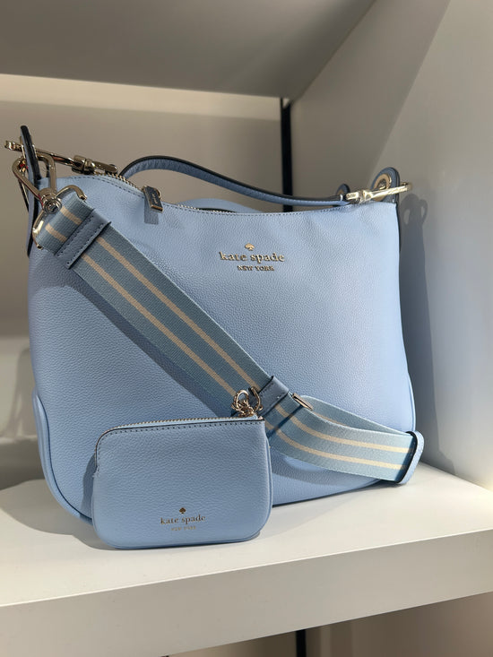 Rosie Pebbled Leather Crossbody Celeste Blue, HANDBAGS