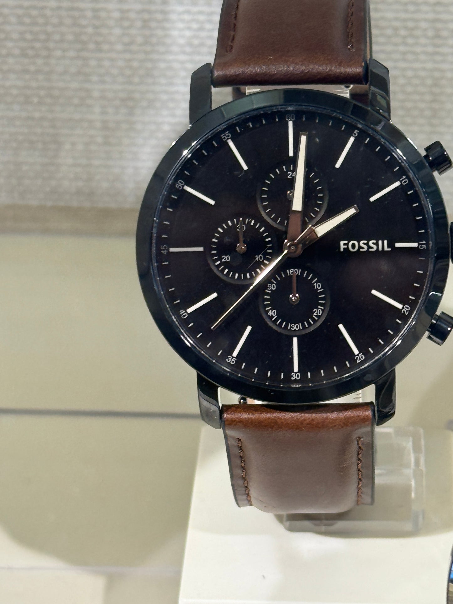Fossil Men Luther Three-Hand Brown Leather Watch Bq2461 (Pre-Order)