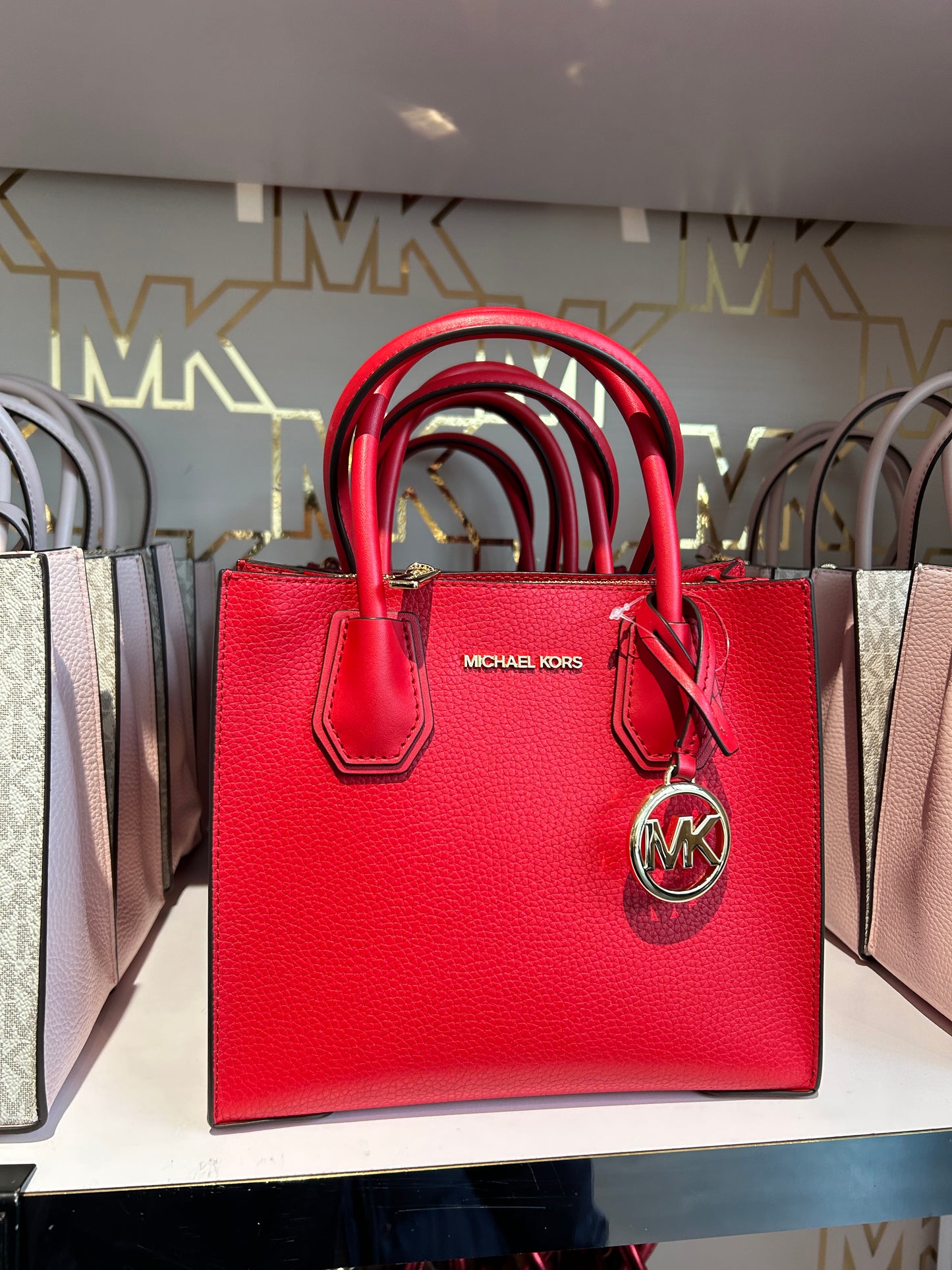 Load image into Gallery viewer, Michael Kors Crossbody Mercer Small Satchel In Leather Red (Pre-order)
