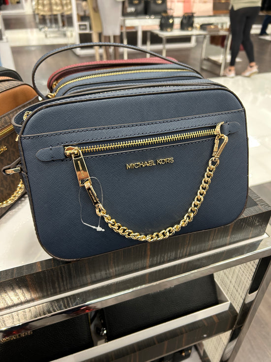 Load image into Gallery viewer, Michael Kors Large Ew Zip Chain Crossbody In Navy (Pre-Order)
