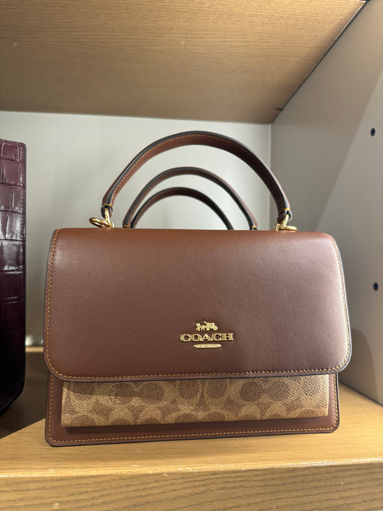 Coach Klare Top Handle Bag In Signature Gold Tan Brown (Pre-order)