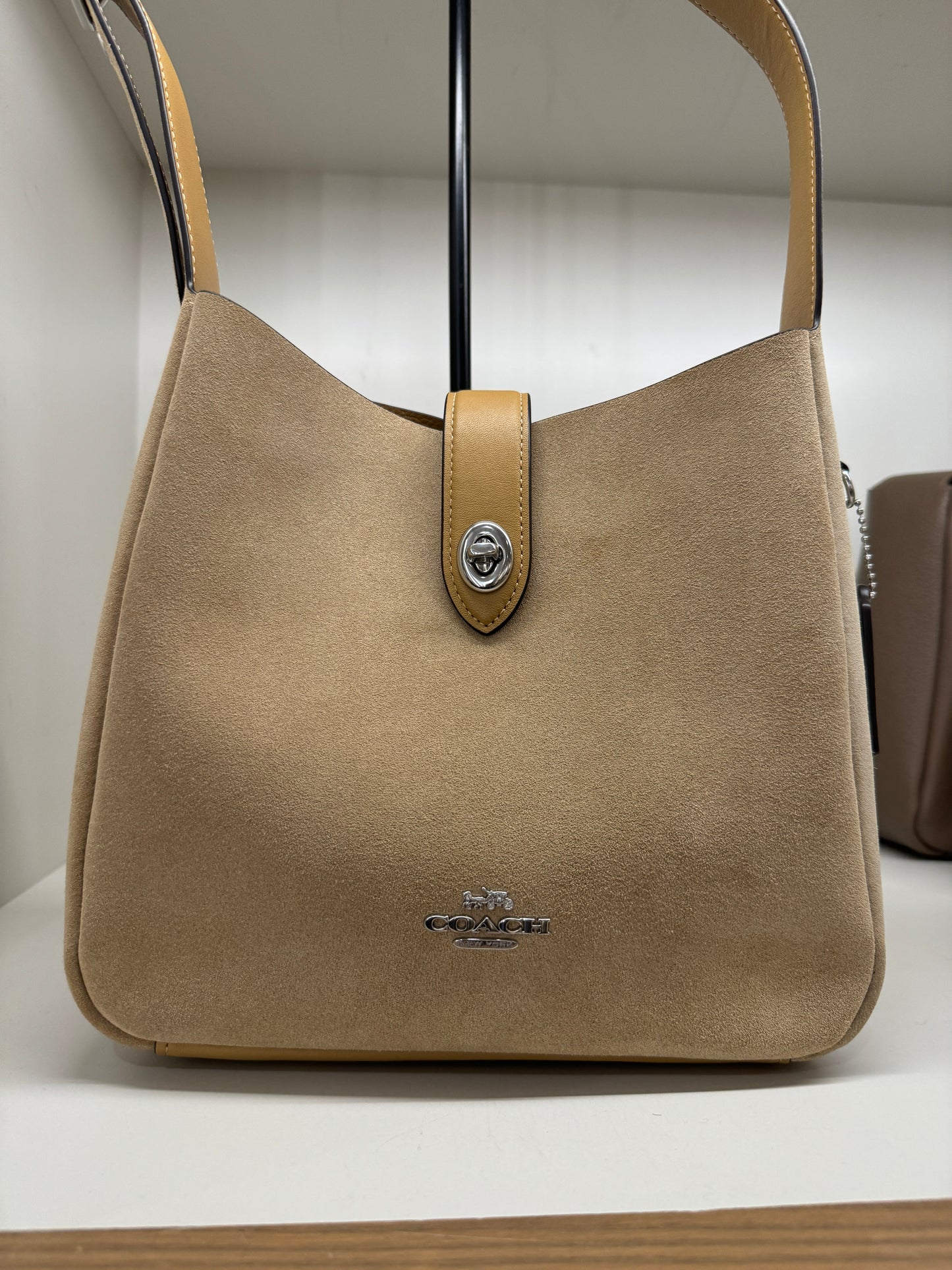 Coach Hadley Convertible Crossbody Bag In Suede Light Taupe (Pre-Order)