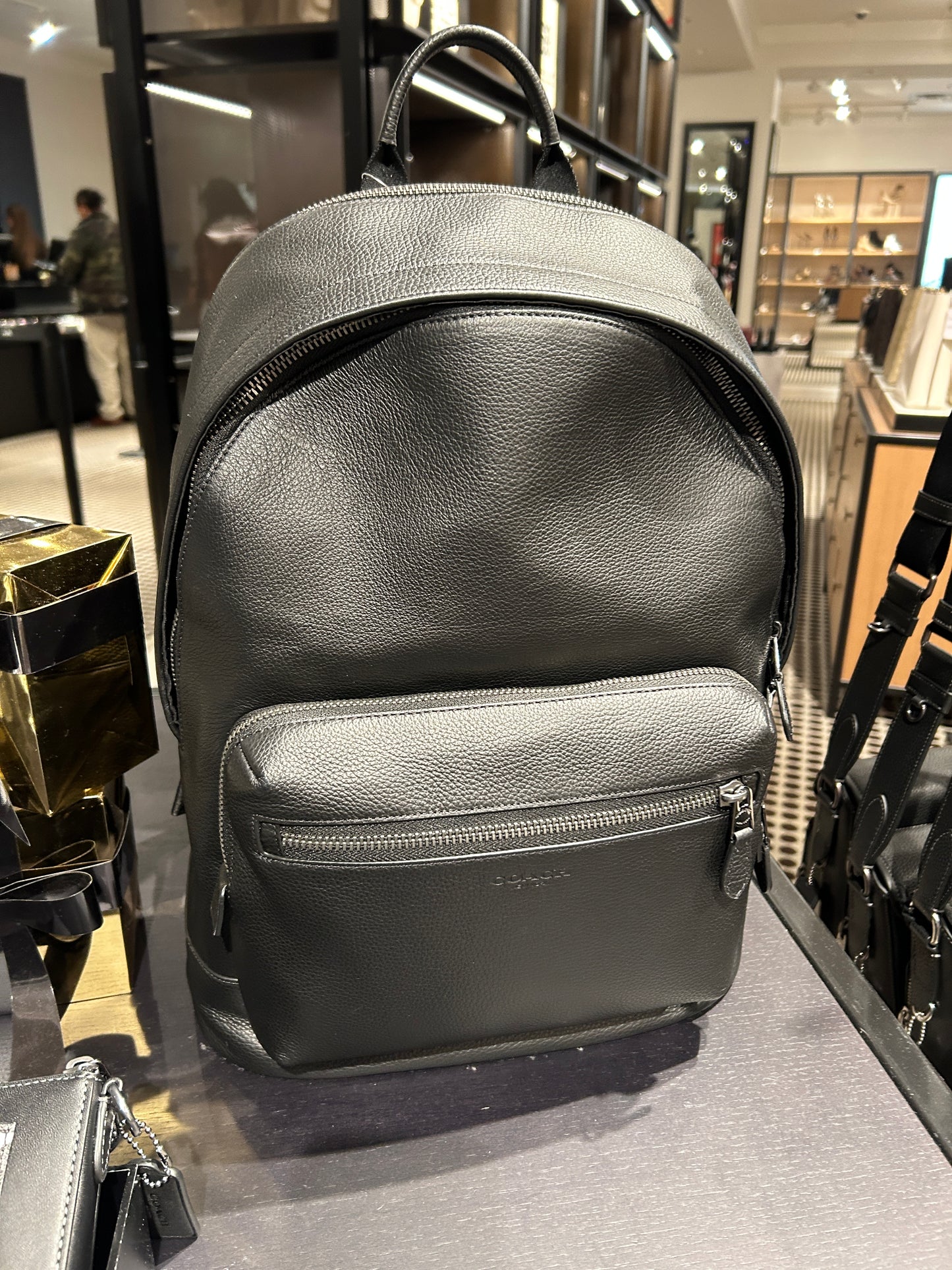 Coach Men West Backpack In Leather Black