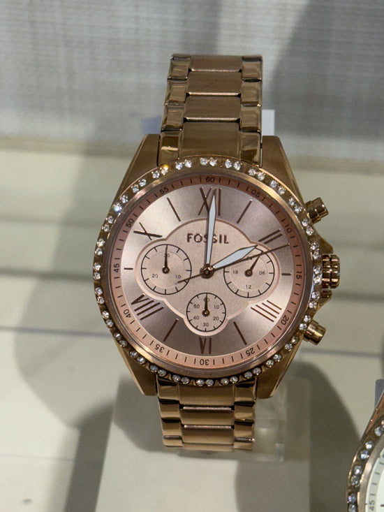 Fossil Modern Courier Chronograph Rose Gold-Tone Stainless Steel Watch Bq3377 (Pre-Order)