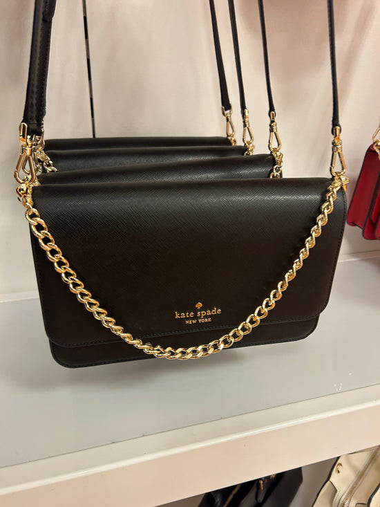 Load image into Gallery viewer, Kate Spade Madison Flap Convertible Crossbody In Black
