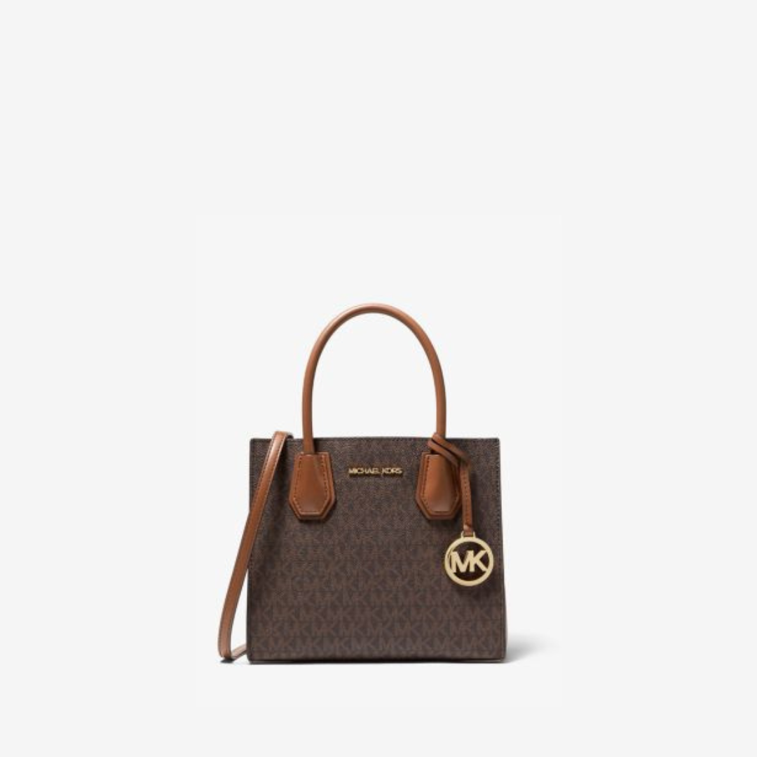 Michael Kors Mercer Medium Satchel In Monogram Brown (SPECIAL AIDILFITRI)