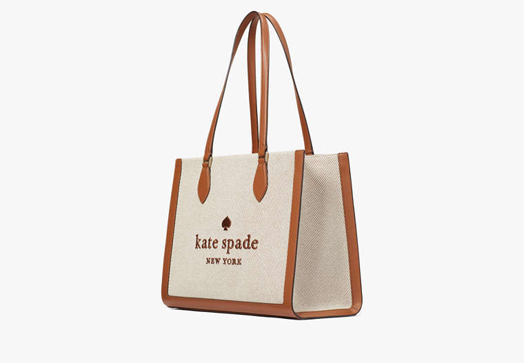Kate Spade Large Tote Ellie In Canvas Warm Gingerbread