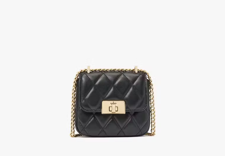 Kate Spade Carey Quilted Micro Flap In Black (Pre-Order)