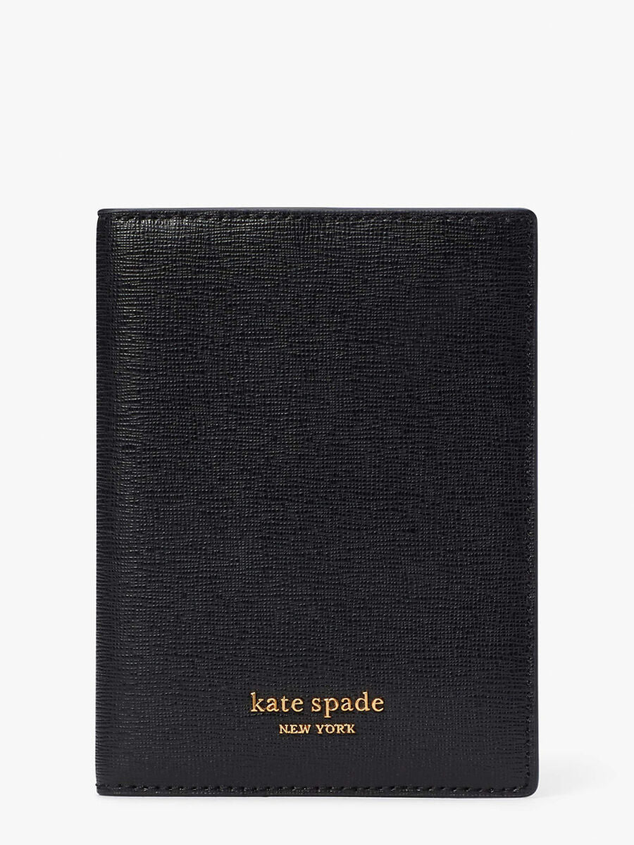 Kate Spade Morgan Saffiano Leather Passport Holder In Black