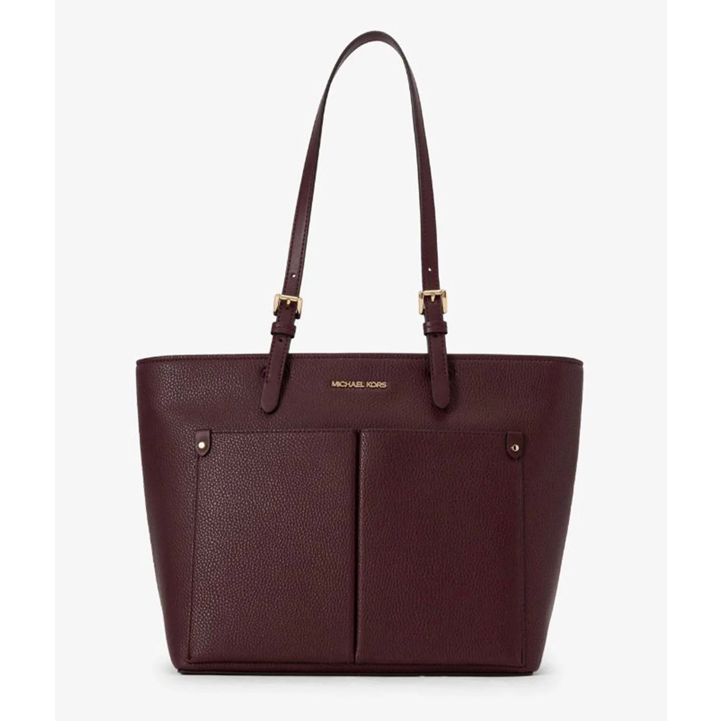 Michael Kors Medium Double Pocket Tote In Oxblood