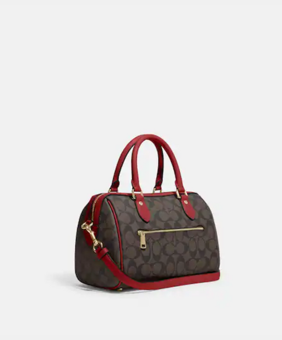 Load image into Gallery viewer, Coach New Rowan Satchel In Signature Brown 1941 Red
