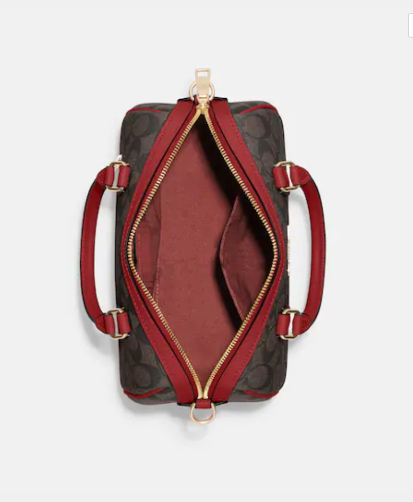 Load image into Gallery viewer, Coach New Rowan Satchel In Signature Brown 1941 Red
