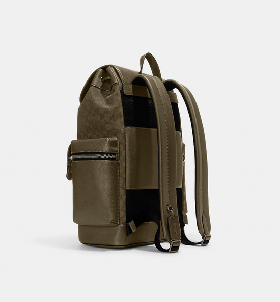 Coach olive green on sale backpack