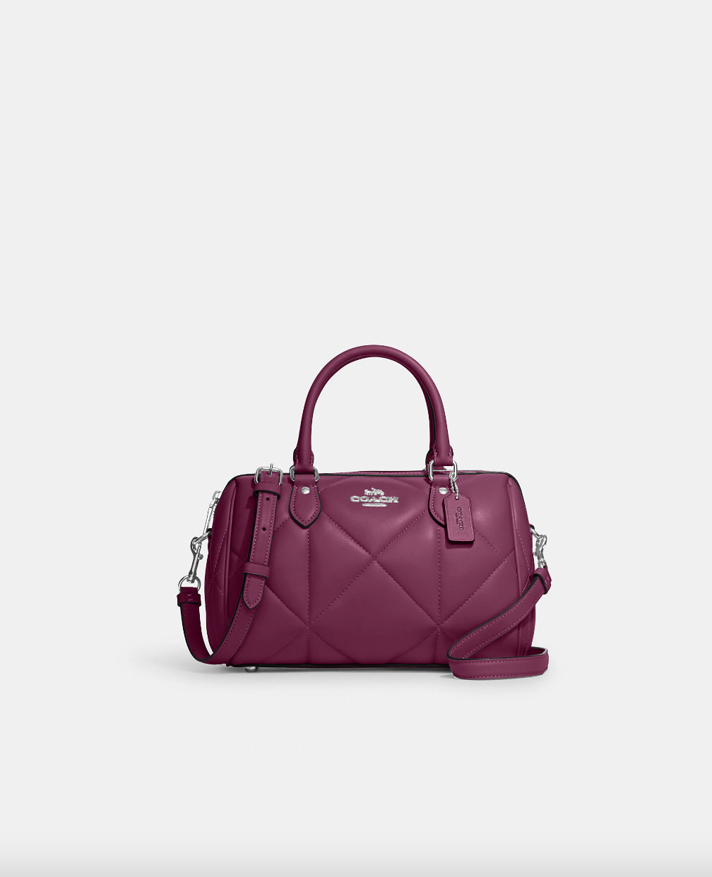 Coach Rowan Satchel With Puffy Diamond Quilting In Deep Berry (Pre-Order)