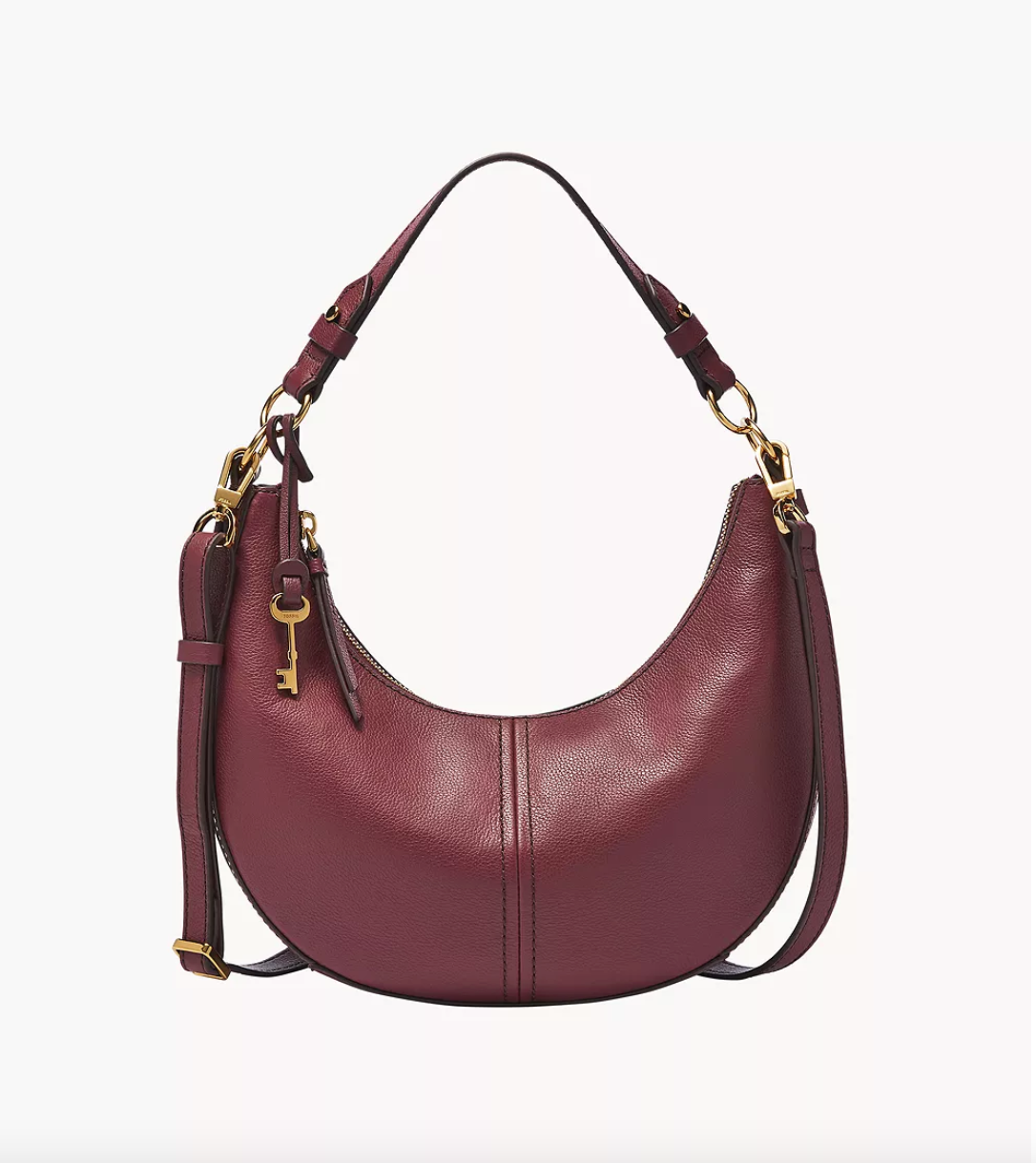 Fossil Shae Small Hobo In Raisin (Pre-Order)