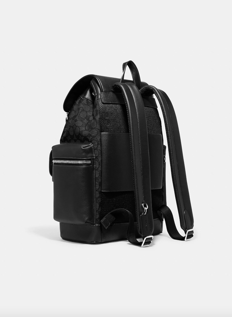 Load image into Gallery viewer, Coach Men Sprint Backpack In Signature Jacquard Charcoal Black Multi (Pre-Order)
