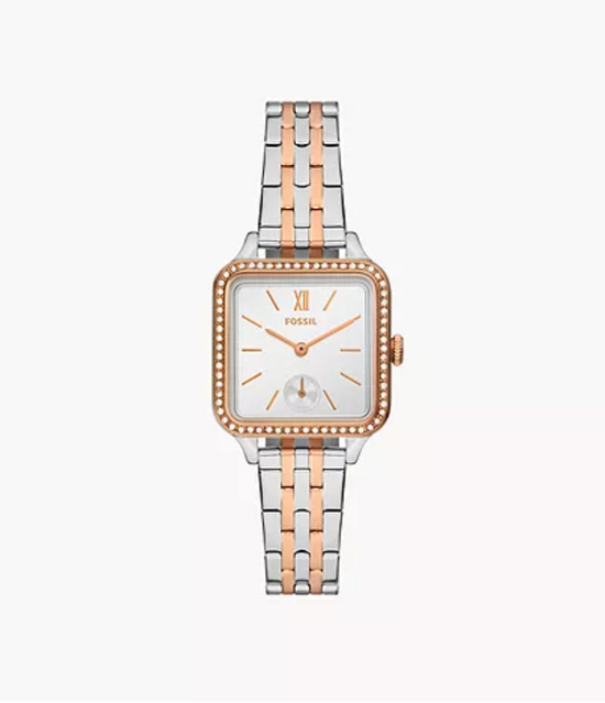 Fossil Women Watch Colleen Three-Hand Two-Tone Stainless Steel Watch Bq3907