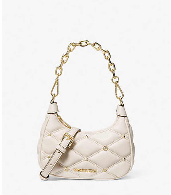Load image into Gallery viewer, Michael Kors Cora Mini Quilted Zip Pouchette In Lt Cream (Pre-Order)
