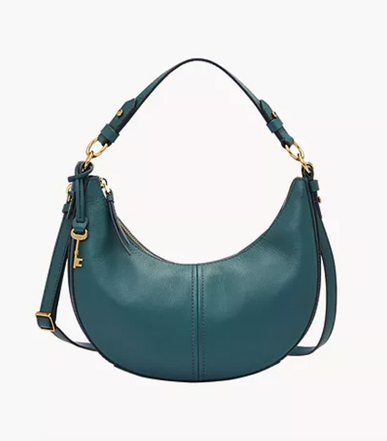 Fossil Shae Small Hobo In Teal Green (Pre-Order)