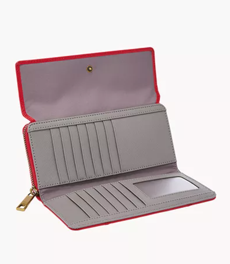 Fossil Jori Flap Clutch In Red (Pre-Order)