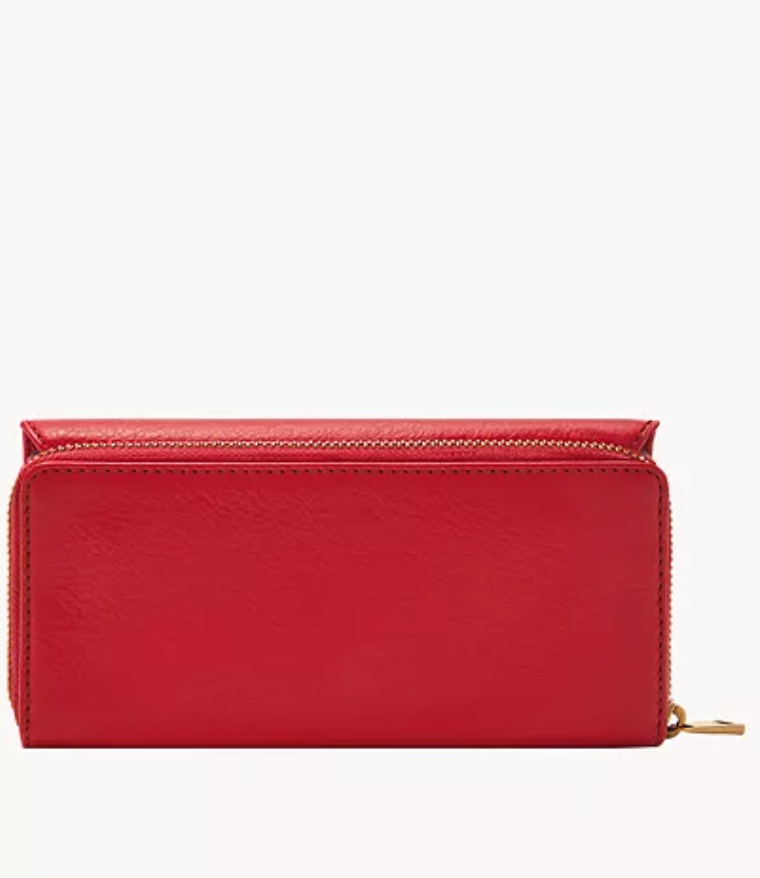 Fossil Jori Flap Clutch In Red (Pre-Order)