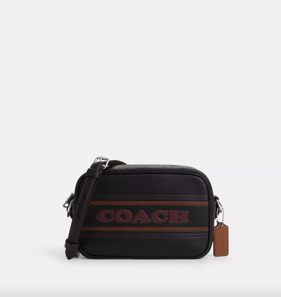 Coach Mini Jamie Camera Bag With Coach Stripe In Black Saddle SELLECTION