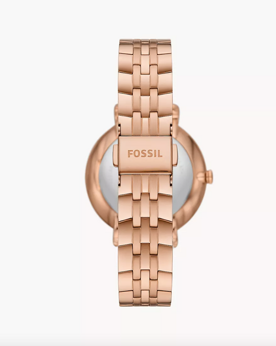 Fossil Women Jacqueline Three-Hand Date Rose Gold-Tone Stainless