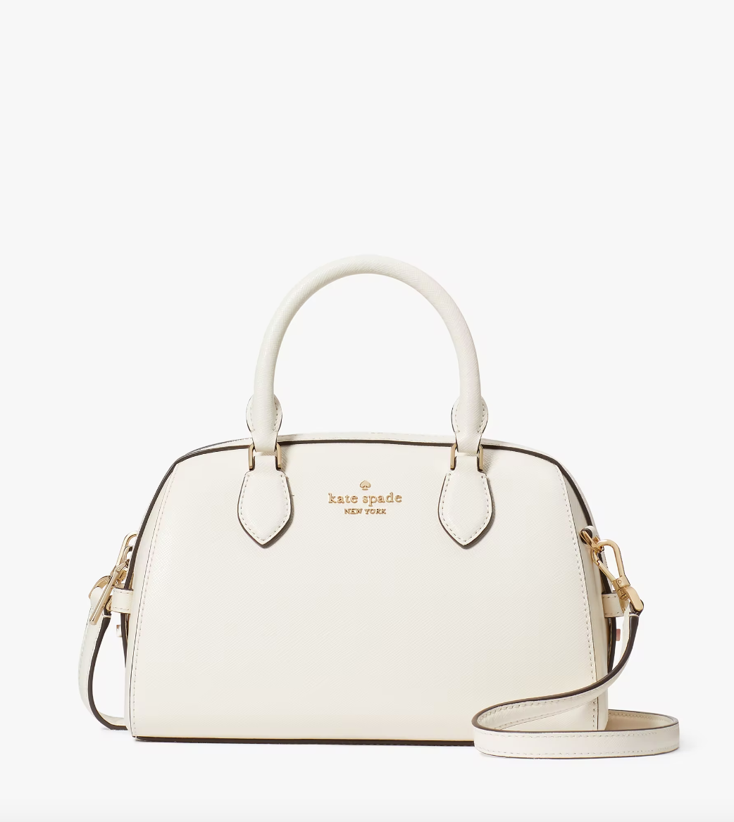 Kate Spade Madison Saffiano Leather Duffle Crossbody In Meringue