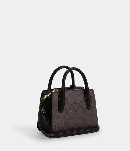 Load image into Gallery viewer, Coach Andrea Mini Carryall In Signature Gold Brown Black
