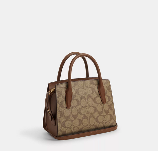 Load image into Gallery viewer, Coach Andrea Carryall In Signature Khaki Saddle 2
