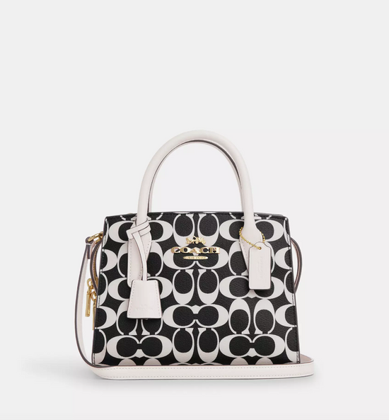Load image into Gallery viewer, Coach Andrea Carryall In Signature Gold Black Multi
