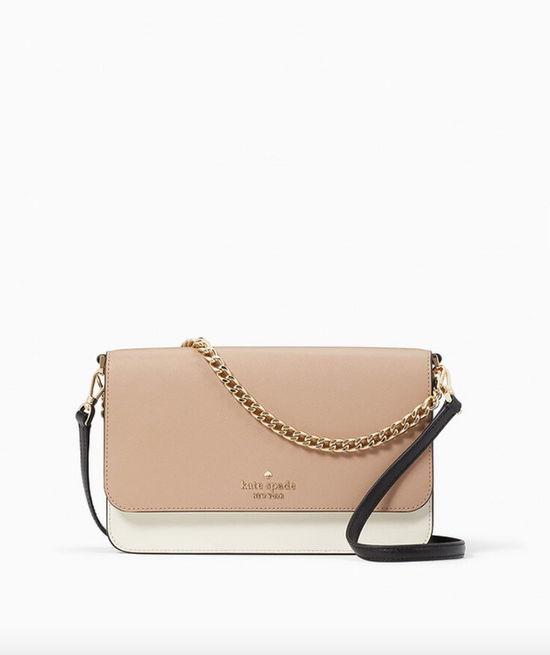 Load image into Gallery viewer, Kate Spade Madison Flap Convertible Crossbody In Toasted Hazelnut
