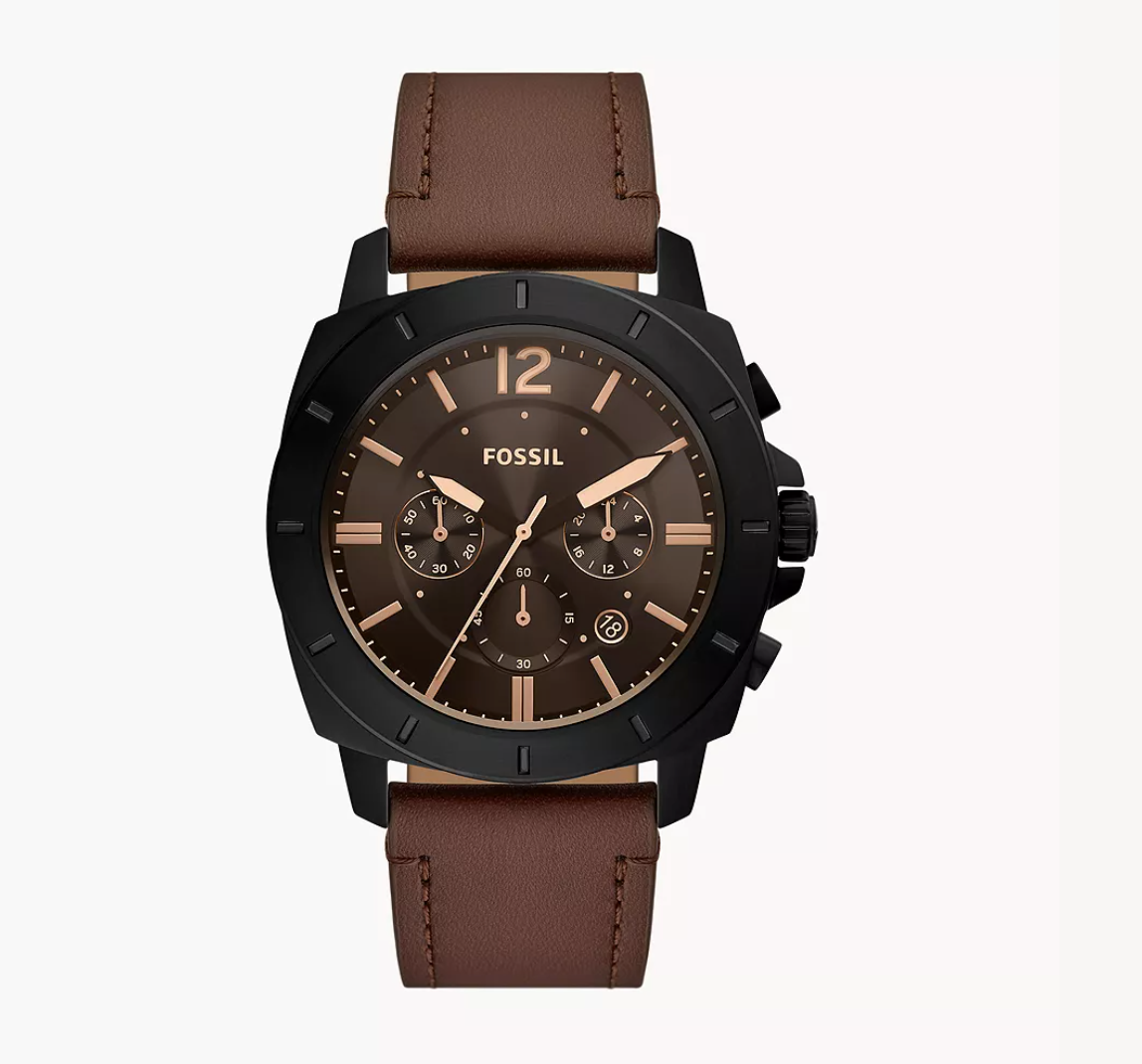 Fossil Men Privateer Chronograph Brown Leather Watch Bq2820 (Pre-Order)