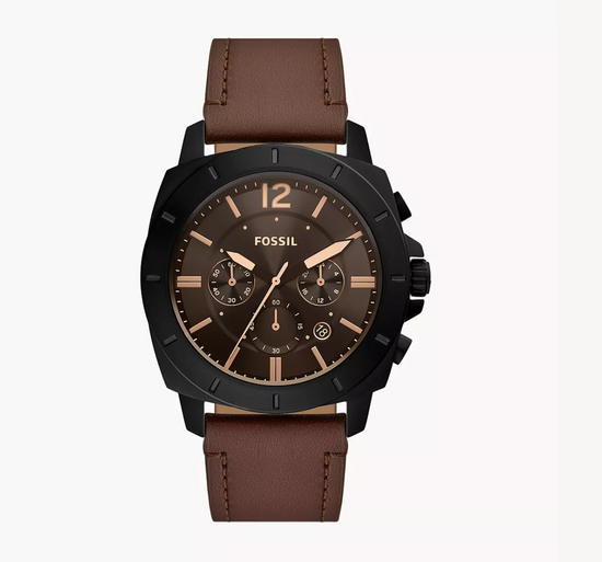 Fossil Men Privateer Chronograph Brown Leather Watch Bq2820 (Pre-Order)