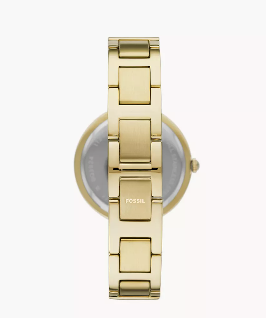 Fossil Women Karli Three-Hand Gold-Tone Stainless Steel Watch Bq3924 (Pre-Order)