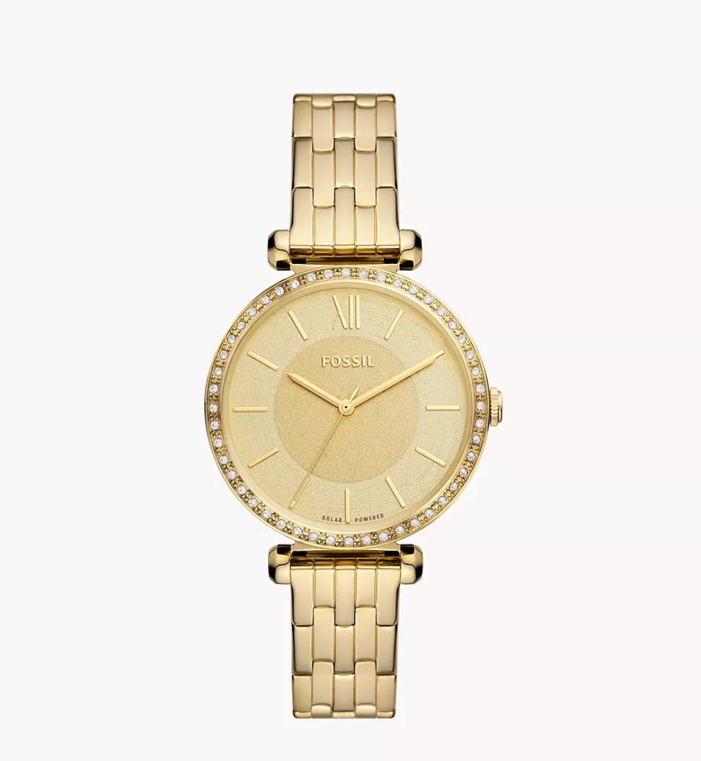Load image into Gallery viewer, Fossil Women Tillie Solar-Powered Gold-Tone Stainless Steel Watch Bq3818
