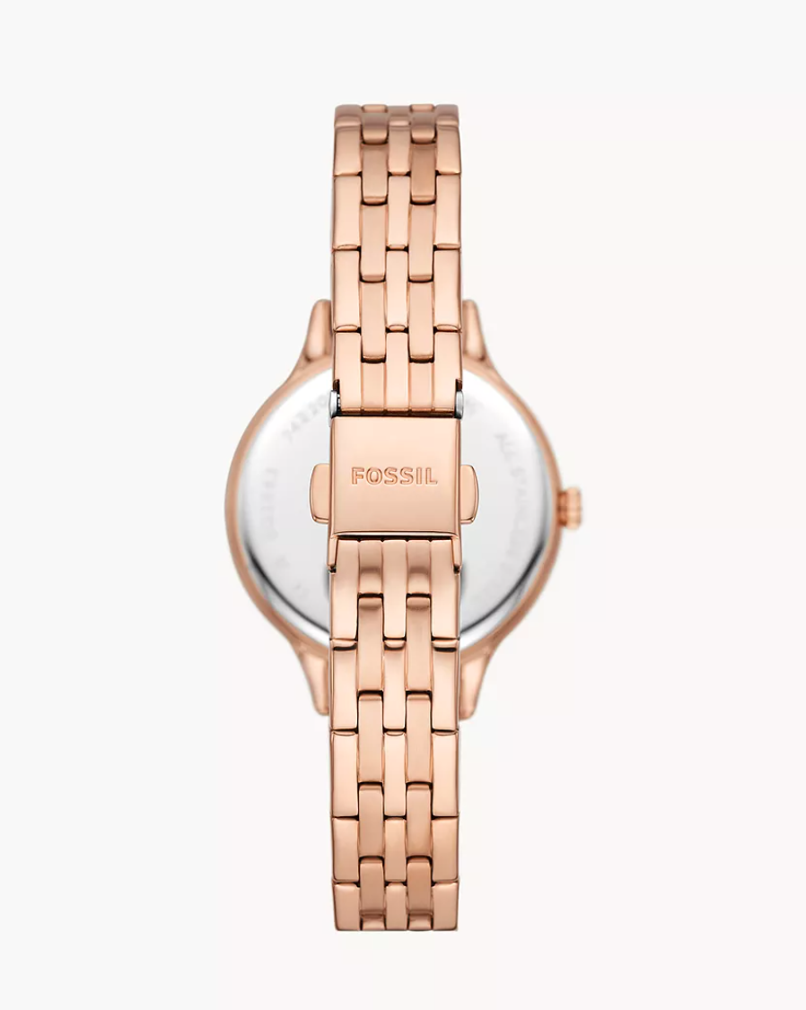 Fossil Women Laney Three-Hand Rose Gold-Tone Stainless Steel Watch Bq3862 (Pre-Order)